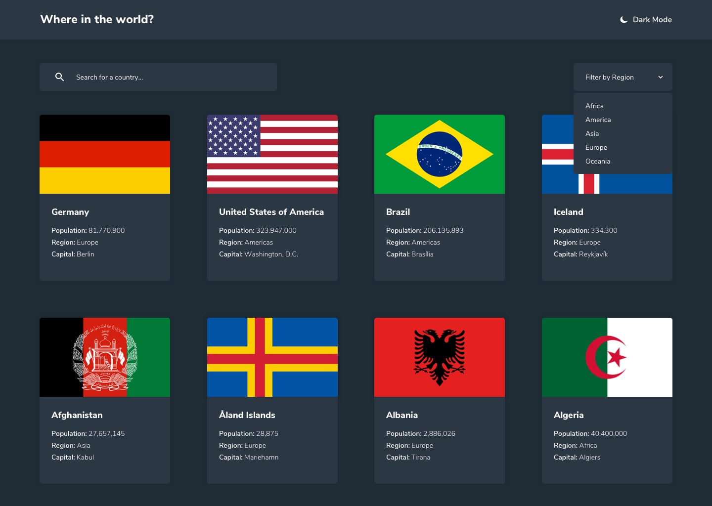 countries app